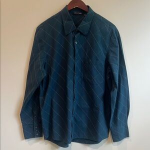 Kenneth Cole Peacock blue Shirt with Subtle Stitching